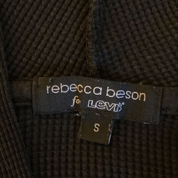 Levi’s By Rebecca Beeson Cotton Thermal Top with Long Sleeve/Hood. Size Small. - Picture 5 of 7